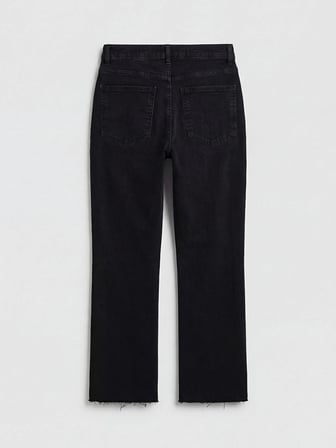LCW Jeans Siyah Yüksek Bel Crop Flare Kadın Jean Pantolon