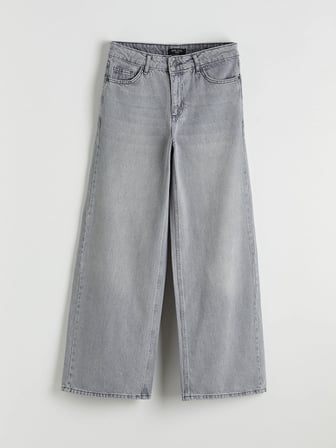 LCW Jeans Gri Wideleg Kadın Jean Pantolon