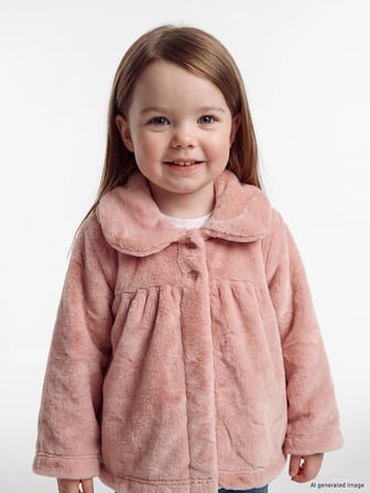 LCW baby Pembe Bebe Yaka Kız Bebek Pelüş Hırka