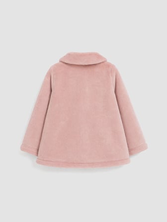 LCW baby Pembe Bebe Yaka Kız Bebek Pelüş Hırka