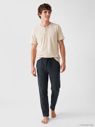 LC WAIKIKI Bej Erkek Ekstra Yumuşak Pijama Takımı