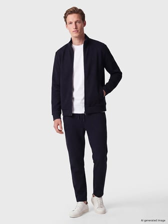 SOUTHBLUE Lacivert Dik Yaka Erkek Fermuarlı Sweatshirt