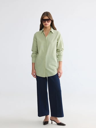 LCW EVERYDAY Yeşil Regular Fit Kadın Gömlek Tunik
