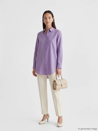 LCW EVERYDAY Lila Regular Fit Kadın Gömlek Tunik
