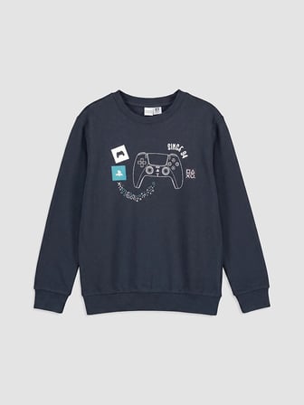 LCW Kids Lacivert PlayStation Baskılı Erkek Çocuk Eşofman Takımı