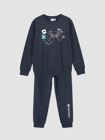 LCW Kids Lacivert PlayStation Baskılı Erkek Çocuk Eşofman Takımı