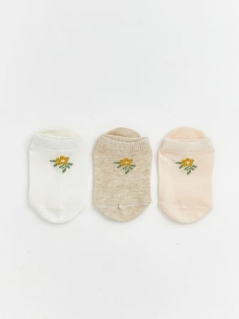 LCW baby Ekru Kız Bebek Patik Çorap 5'li