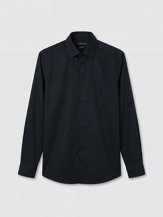LCW BUSINESS Siyah Slim Fit Armürlü Erkek Gömlek