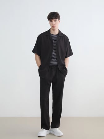 XSIDE Siyah Baggy Fit Erkek Pantolon