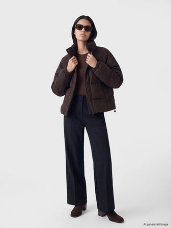 LCW Vision Kahverengi Oversize Kadın Şişme Mont