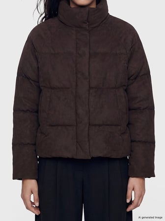 LCW Vision Kahverengi Oversize Kadın Şişme Mont