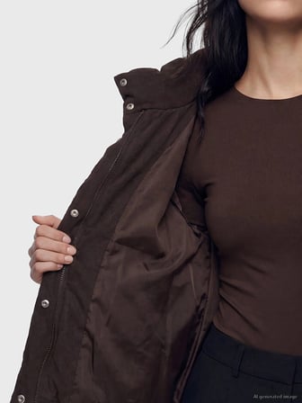 LCW Vision Kahverengi Oversize Kadın Şişme Mont