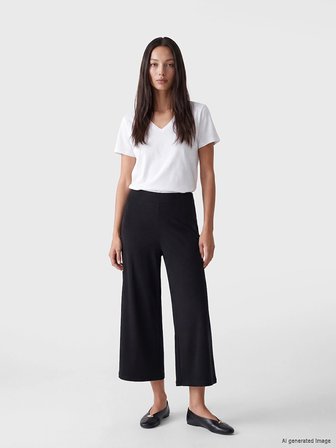 LCWAIKIKI Basic Siyah Beli Lastikli Kadın Kapri