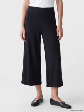 LCWAIKIKI Basic Siyah Beli Lastikli Kadın Kapri