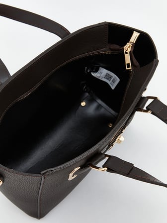 LCW ACCESSORIES Kahverengi Deri Görünümlü Kadın Omuz Çantası