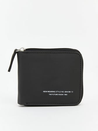 LCW ACCESSORIES Siyah Deri Görünümlü Erkek Cüzdan