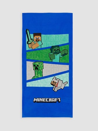 LCW ACCESSORIES Mavi Minecraft Baskılı Pamuklu Erkek Çocuk Plaj Havlusu 70x150 cm