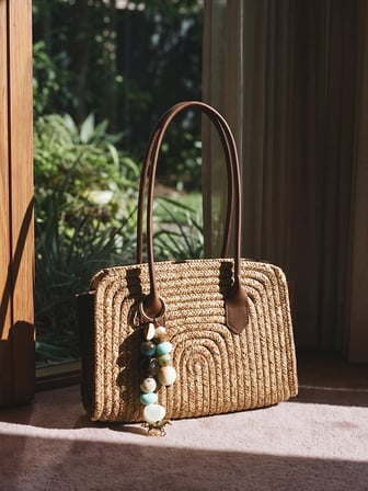 LCW ACCESSORIES Bej Kadın Hasır Omuz Çantası