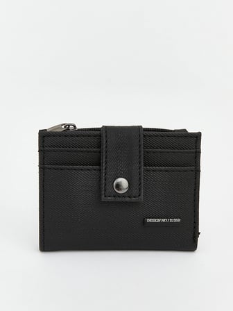 LCW ACCESSORIES Siyah Deri Görünümlü Erkek Kartlık