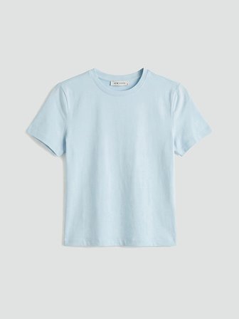LCW Vision Mavi Bisiklet Yaka Kadın Crop