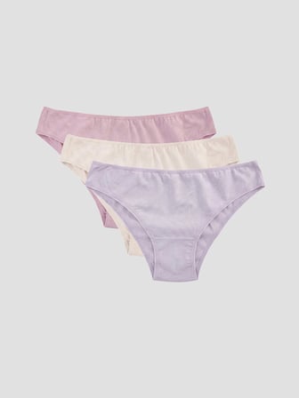LCW DREAM Lila Düz Brazilian Külot 3'lü