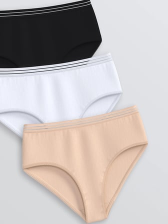 LCW DREAM Siyah Çizgili Hipster Külot 3'lü