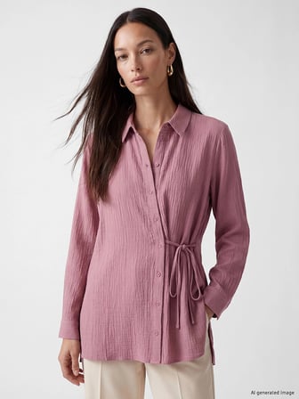 LCW EVERYDAY Pembe Dokulu Kadın Gömlek Tunik