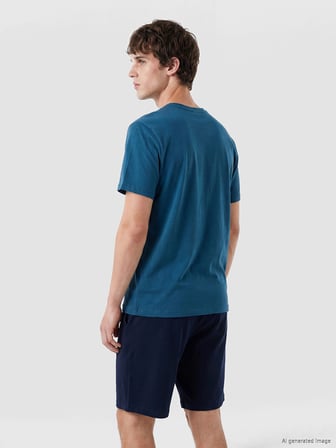 LC WAIKIKI Petrol Regular Fit Erkek Şortlu Pijama Takımı