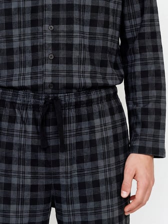 LC WAIKIKI Siyah Standart Kalıp Ekose Erkek Pijama Takımı