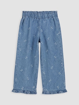 LCW baby Mavi Kız Bebek Denim Bol Paça Pantolon