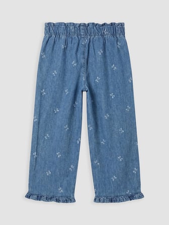 LCW baby Mavi Kız Bebek Denim Bol Paça Pantolon