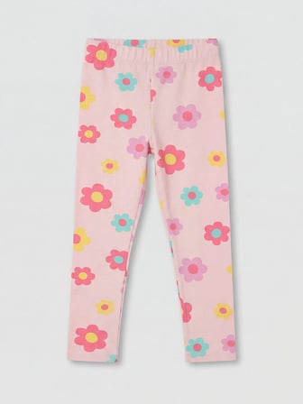 LCW Kids Pembe Çiçek Baskılı Kız Çocuk Tayt