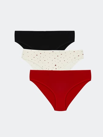 LCW DREAM Ekru Baskılı Bikini Külot 3'lü
