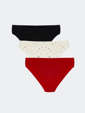 LCW DREAM Ekru Baskılı Bikini Külot 3'lü