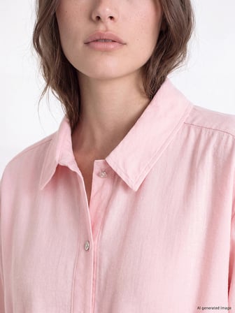 LCW Modest Pembe Beli Bağcıklı Kadın Gömlek Tunik