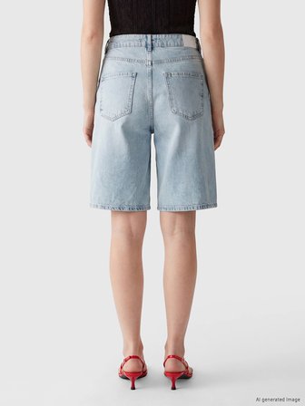 XSIDE Mavi Bermuda Fit Kadın Jean Şortolon