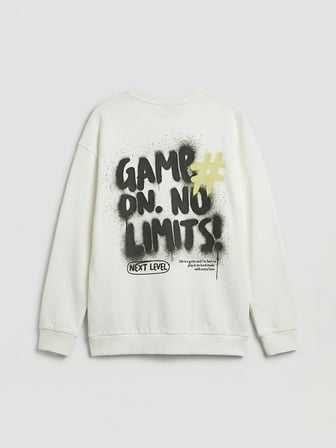 LCW Kids Ekru Baskılı Erkek Çocuk Sweatshirt