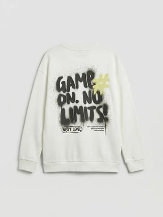 LCW Kids Ekru Baskılı Erkek Çocuk Sweatshirt