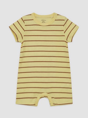LCW baby Yeşil Bisiklet Yaka Baskılı Erkek Bebek Tulum 2'li