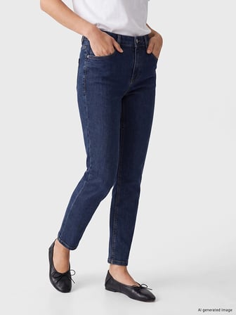 LCWAIKIKI Classic İndigo Yüksek Bel Slim Fit Kadın Jean Pantolon