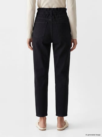 LCWAIKIKI Classic Siyah Beli Lastikli Slim Fit Kadın Jean Pantolon