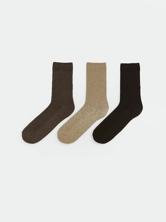 LCW ACCESSORIES Kahverengi Erkek Soket Çorap 3'lü