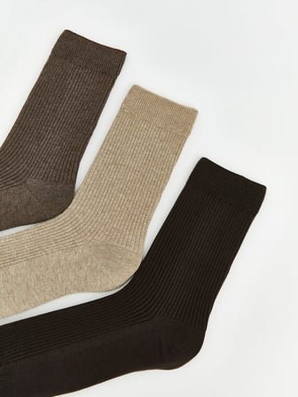 LCW ACCESSORIES Kahverengi Erkek Soket Çorap 3'lü