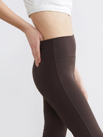 KOOR SPORT Kahverengi Beli Lastikli İspanyol Paça Kadın Spor Tayt