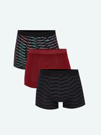 LC WAIKIKI Siyah Desenli Erkek Boxer 3'lü