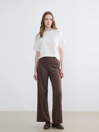 LCW Modest Kahverengi Beli Lastikli Soft Touch Kadın Eşofman Altı