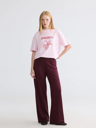LCW Modest Mürdüm Beli Lastikli Soft Touch Kadın Eşofman Altı