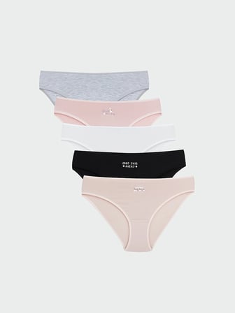 LCW Young Pembe Baskılı Bikini Külot 5'li