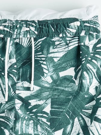 LCW SWIMWEAR Yeşil Kısa Boy Desenli Erkek Deniz Şortu