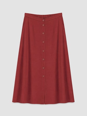 LCWAIKIKI Classic Bordo Beli Lastikli A Kesim Etek